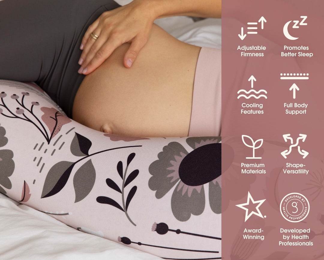 bbhugme Pregnancy Pillow Features PinkWildflowers