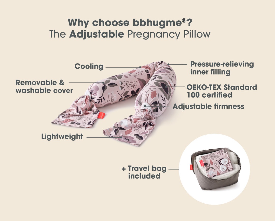 bbhugme Pregnancy Pillow PinkWildflowers
